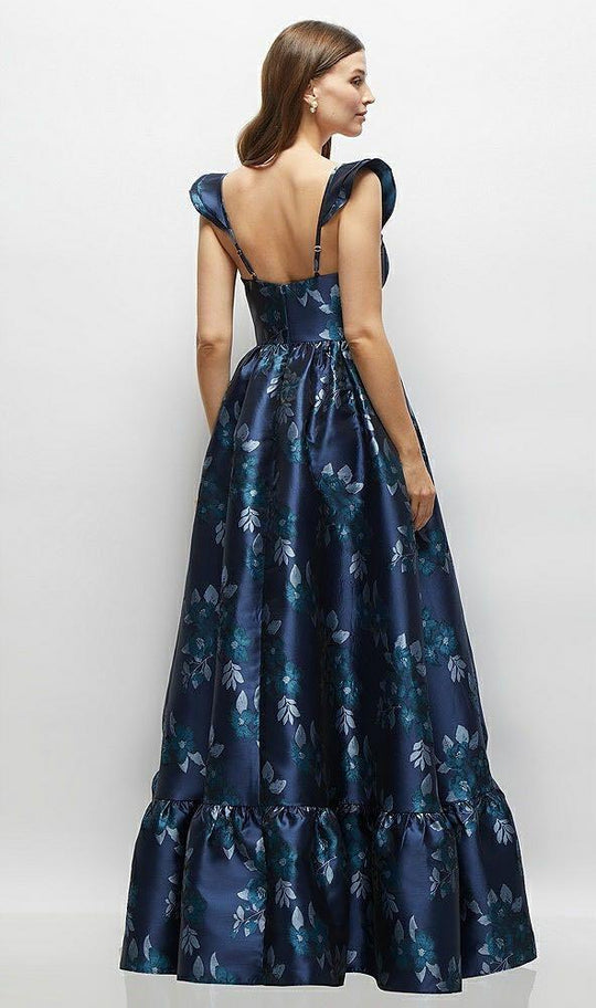 $25 Super Sale Dessy Collection "3136BRD" Midnight Navy Damask Size 12