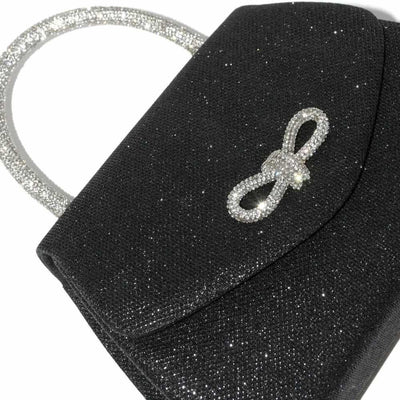 Evening Handbag with Crystal Bow and Handle