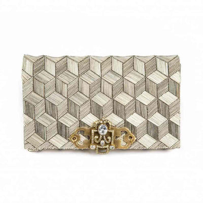 Sarah Hand Embroidered Leather Clutch