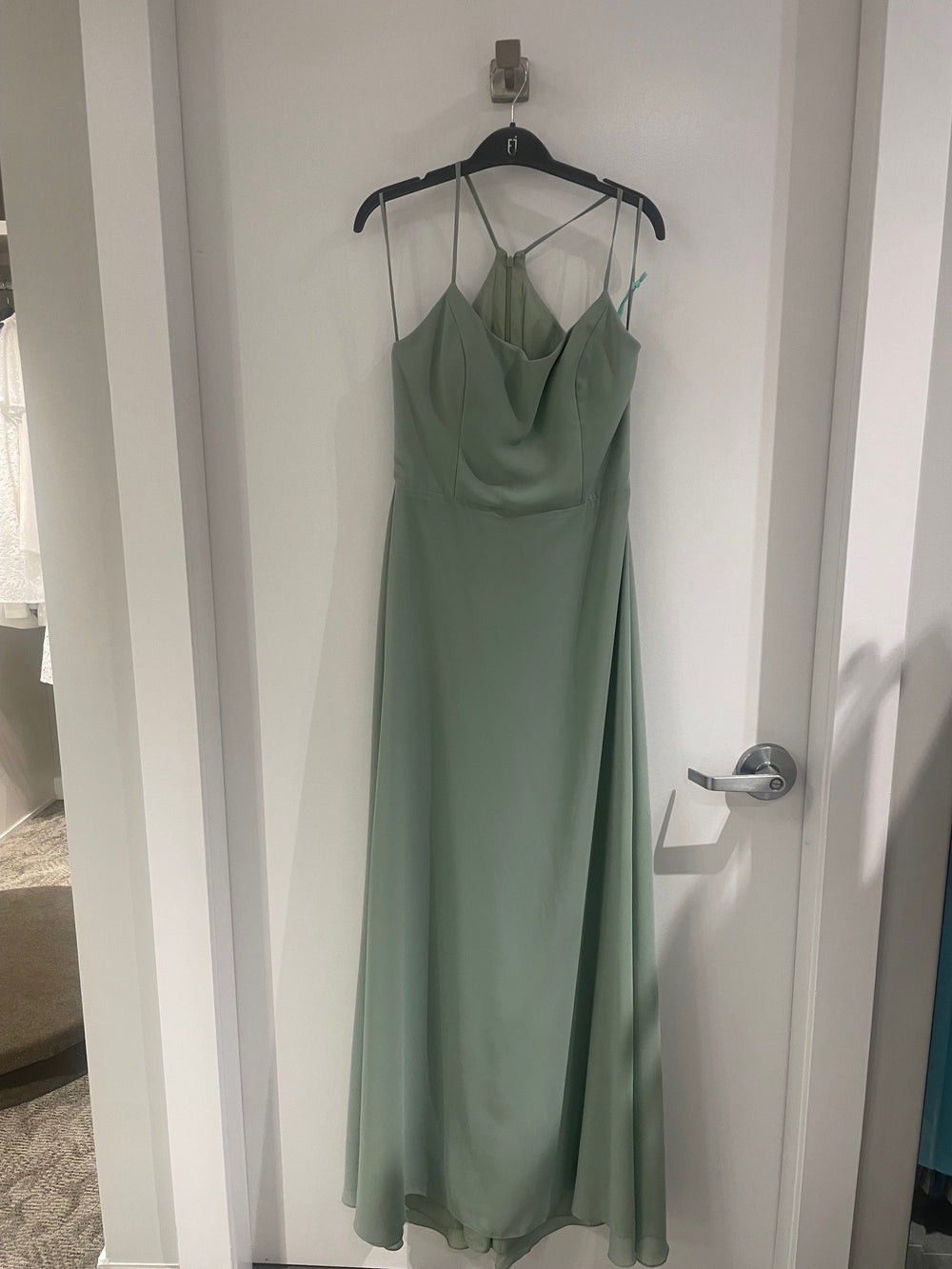 Amsale Bridesmaid "Cami" in Sage, Size 8